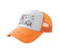 HKHLHLH Gorras con cierre a presión con estampado de Londres, gorras traseras de malla ligera, casco ajustable para correr o viajar, naranja, Talla única
