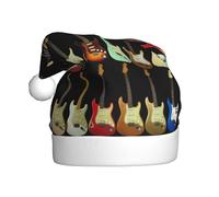 HKHLHLH Gorro de Navidad con estampado de guitarra artística, ideal para ceremonias anuales de Año Nuevo, reuniones festivas, fiestas, accesorios