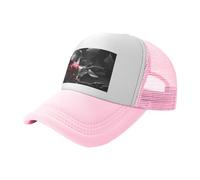 HKHLHLH Gorros góticos con estampado de rosas negras, gorras traseras de malla ligera, casco ajustable para correr o viajar, rosa, Talla única