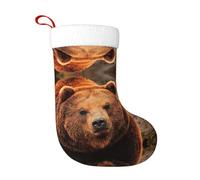 HKHLHLH Grizzly Bear - Medias de Navidad personalizadas con estampado de oso de 45,7 cm, regalo festivo