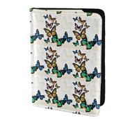 HKHLHLH Hermosa funda para pasaporte con estampado de mariposas de 5.5 pulgadas con organizador de tarjetas de crédito para viajes, Black, Talla única