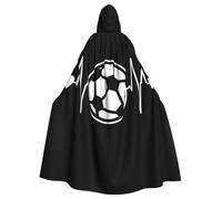 HKHLHLH I Love Soccer - Capa larga unisex con capucha para disfraz de Halloween, disfraz de mascarada