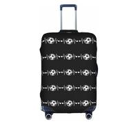 HKHLHLH I Love Soccer - Funda elástica para maleta con cremalleras laterales invisibles, protege el equipaje de arañazos del polvo, White, S