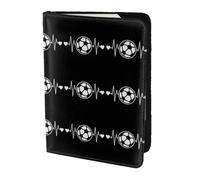 HKHLHLH I Love Soccer Printing - Funda para pasaporte de 5.5 pulgadas con organizador de tarjetas de crédito para viajes, Black, Talla única