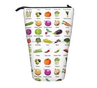 HKHLHLH Introducción de varios lápices de verduras, soporte telescópico para bolígrafos, bolsa de cosméticos emergente, para niñas, niños y estudiantes, Black, Talla única, Organizador de bolsas
