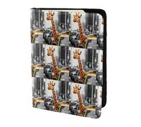 HKHLHLH Jirafa en Nueva York - Funda para pasaporte de 5.5 pulgadas con organizador de tarjetas de crédito para viajes, Black, Talla única
