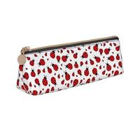 HKHLHLH Ladybug - Estuche de piel con cremallera para bolígrafos, práctico estuche para lápices para niños, para la escuela y la oficina, White, Talla única, Neceser de maquillaje