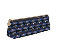 HKHLHLH Moonlit Canoe Allagash River - Funda de piel con cremallera para bolígrafos, práctica bolsa para lápices para niños, para la escuela y la oficina, White, Talla única, Neceser de maquillaje