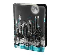 HKHLHLH New York Paintings - Funda para pasaporte de 5.5 pulgadas con organizador de tarjetas de crédito para viajes, Black, Talla única