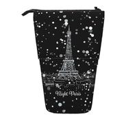 HKHLHLH Night Paris - Estuche telescópico para lápices, diseño de Torre Eiffel, para niñas, niños y estudiantes, Black, Talla única, Organizador de bolsas