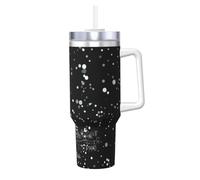 HKHLHLH Night Paris Torre Eiffel Prinitng - Taza de café de acero inoxidable de 1,134.0 g con asa y tapa, a prueba de fugas, reutilizable
