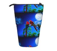 HKHLHLH Parrots - Estuche telescópico para lápices de pie, para niñas, niños y estudiantes, Black, Talla única, Organizador de bolsas