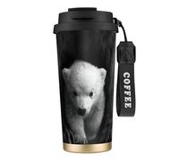 HKHLHLH Polar Bear - Taza de viaje de café de acero inoxidable 316 con cordón, caliente y helado, vaso aislado