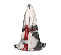 HKHLHLH Red Phone Booth London Street Witch - Disfraz de mago vampiro con capucha para adolescentes, baile de máscaras, fiesta de Halloween, cosplay