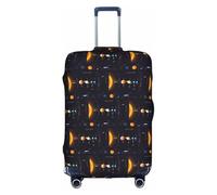 HKHLHLH Solar System - Funda elástica para maleta con estampado de Júpiter Saturno con cremalleras laterales invisibles, protege el equipaje de arañazos del polvo, White, S