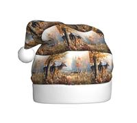 HKHLHLH Sombrero de Navidad con impresión artística de ciervo, ideal para ceremonias anuales de Año Nuevo, reuniones festivas, fiestas, accesorios