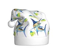 HKHLHLH Sombrero de Navidad con impresión artística de peces, ideal para ceremonias anuales de Año Nuevo, reuniones festivas, fiestas, accesorios