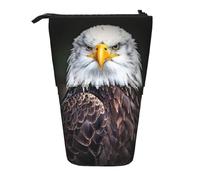 HKHLHLH White Head Eagle - Estuche telescópico para lápices de pie, para niñas, niños y estudiantes, Black, Talla única, Organizador de bolsas