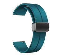 HKIDKK Bandas de silicona de 20 mm y 22 mm, correas de reloj deportivo de liberación rápida con hebilla plegable magnética para hombres y mujeres(LightGreen,20mm)