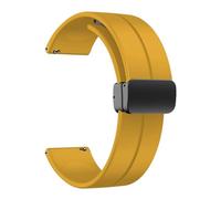HKIDKK Bandas de silicona de 20 mm y 22 mm, correas de reloj deportivo de liberación rápida con hebilla plegable magnética para hombres y mujeres(Yellow,22mm)