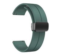 HKIDKK Bandas de silicona de 20 mm y 22 mm, correas de reloj deportivo de liberación rápida con hebilla plegable magnética para hombres y mujeres(Green,22mm)