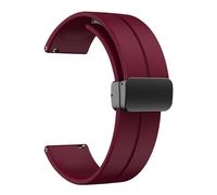 HKIDKK Bandas de silicona de 20 mm y 22 mm, correas de reloj deportivo de liberación rápida con hebilla plegable magnética para hombres y mujeres(Red,22mm)