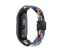 HKIDKK Braided Strap for Xiaomi Mi Band 8 Elastic Nylon Solo Loop Adjustable Watch band Magnetic Buckle bracelet for Miband 8 NFC Watchbands(Cowboy,For Miband 8)
