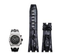 HKIDKK Correa de cuero importada de 28 mm para AP para Audemars Piguet de 42 mm para Royal Oak Offshore correa de reloj accesorios hebilla 15710/15703, With Black Buckle, Ágata