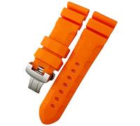 HKIDKK Correa de reloj de goma 22 mm 24 mm 26 mm silicona correa de reloj para Panerai Buceo PAM resistente al agua pulsera, 26mm black buckle, Ágata