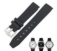 HKIDKK Correa de reloj de goma curvada de 19 mm y 20 mm para Tissot 1853 Lelocle PRC200 Rolex Submariner Hamilton Omega correa de reloj impermeable, 20mm, Ágata