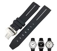 HKIDKK Correa de reloj de goma curvada de 19 mm y 20 mm para Tissot 1853 Lelocle PRC200 Rolex Submariner Hamilton Omega correa de reloj impermeable, 20mm, Ágata