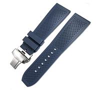 HKIDKK Correa de reloj de goma de 22 mm, 23 mm, 24 mm, para reloj CALIBRE DE TANK SOLO SANTOS DE Series, repuesto de correa de silicona impermeable con hebilla de mariposa, 23mm, Ágata
