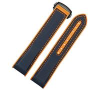 HKIDKK Correa de reloj de goma de nailon de 20 mm y 22 mm, color negro, azul y naranja, para Omega Seamaster 300 Ocean, herramientas de hebilla de silicona, 22mm, Ágata