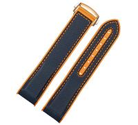 HKIDKK Correa de reloj de goma de nailon de 20 mm y 22 mm, color negro, azul y naranja, para Omega Seamaster 300 Ocean, herramientas de hebilla de silicona, 22mm, Ágata