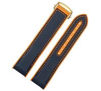 HKIDKK Correa de reloj de goma de nailon de 20 mm y 22 mm, color negro, azul y naranja, para Omega Seamaster 300 Ocean, herramientas de hebilla de silicona, 22mm, Ágata