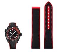 HKIDKK Correa de reloj de goma de nailon de 20 mm y 22 mm para Omega Seamaster Planet OCEAN para hombre, correa de cierre desplegable para reloj de silicona, 20mm, Ágata