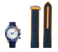 HKIDKK Correa de reloj de goma de nailon de 20 mm y 22 mm para Omega Seamaster Planet OCEAN para hombre, correa de cierre desplegable para reloj de silicona, 22mm, Ágata