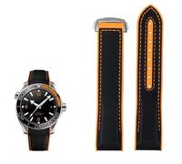 HKIDKK Correa de reloj de goma de nailon de 20 mm y 22 mm para Omega Seamaster Planet OCEAN para hombre, correa de cierre desplegable para reloj de silicona, 20mm, Ágata