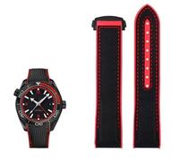 HKIDKK Correa de reloj de goma de nailon de 20 mm y 22 mm para Omega Seamaster Planet OCEAN para hombre, correa de cierre desplegable para reloj de silicona, 22mm, Ágata