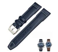 HKIDKK Correa de reloj de piel auténtica de 20 mm, 21 mm, 22 mm, apta para reloj de piloto IWC IW3777 PORTOFINO Mark 18, negro, azul, marrón, pulseras para hombre, 21mm, Agate