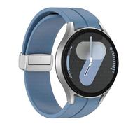 HKIDKK Correa de silicona original para Samsung Galaxy Watch 6 Cassic 43 mm 47 mm 5pro 45 mm reloj Fe 4 5 6 7 40 44 mm Pulsera de hebilla magnética Banda de vigilancia(Blue-S,For Watch 4 Series)