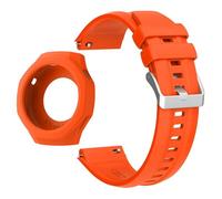 HKIDKK Correa de silicona para Huawei Watch GT5 Pro 46mm correa de reloj inteligente funda protectora(Orange Bundle)