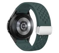 HKIDKK Correa de silicona para Samsung Galaxy Watch 7, 6, 5, 4, 40mm, 44mm, 5Pro, 45mm, hebilla magnética, 6 Classic, 43mm, 47mm, pulsera sin espacios(Dark green-S,Watch 4 5 6 7 44MM)