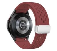 HKIDKK Correa de silicona para Samsung Galaxy Watch 7, 6, 5, 4, 40mm, 44mm, 5Pro, 45mm, hebilla magnética, 6 Classic, 43mm, 47mm, pulsera sin espacios(Burgundy-S,Watch 4 6 classic)
