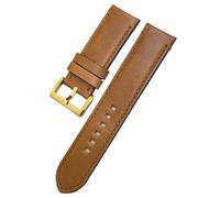 HKIDKK Correas de reloj de piel de vaca auténtica, 23mm, 22mm, para Zenith, Tudor, Black Bay, bronce, Blancpain, correa de reloj de cuero marrón hecha a mano(Brown gold,22mm)