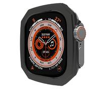 HKIDKK Funda brillante chapada en PC para Apple Watch Ultra 49mm 8 7 41mm 45mm parachoques para IWatch Series 6 SE 5 4 40 44mm cubierta protectora Bazel(Black,41MM)
