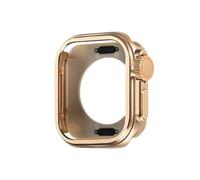 HKIDKK Funda de plástico de Metal para Apple Watch 10, 46mm, 42MM, funda protectora de aleación de aluminio, marco protector para IWatch S10 46mm 42MM(Rose Gold,For Series 10 42mm)