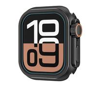 HKIDKK Funda de protección de Metal para Apple Watch 46mm 45mm 44mm funda protectora de marco para iWatch Series 10 9 8 7 6 5 SE cambiar a Ultra 2 49mm(Black,46mm)