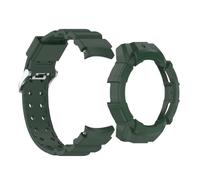 HKIDKK Funda de silicona con correa para Samsung Galaxy Watch 7 fit Watch7, funda protectora tipo armadura de 40mm y 44mm, funda para correa de reloj 2 en 1(Green,Watch7 40mm)