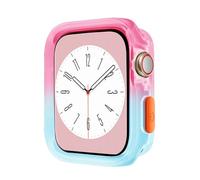 HKIDKK Funda de silicona para Apple Watch, carcasa de 45 mm, 44 mm, 41 mm y 40 mm, carcasa protectora de TPU para iWatch Series 9, 8, 7, 6, SE, 5 y 4(Rose Blue,40MM 41MM)